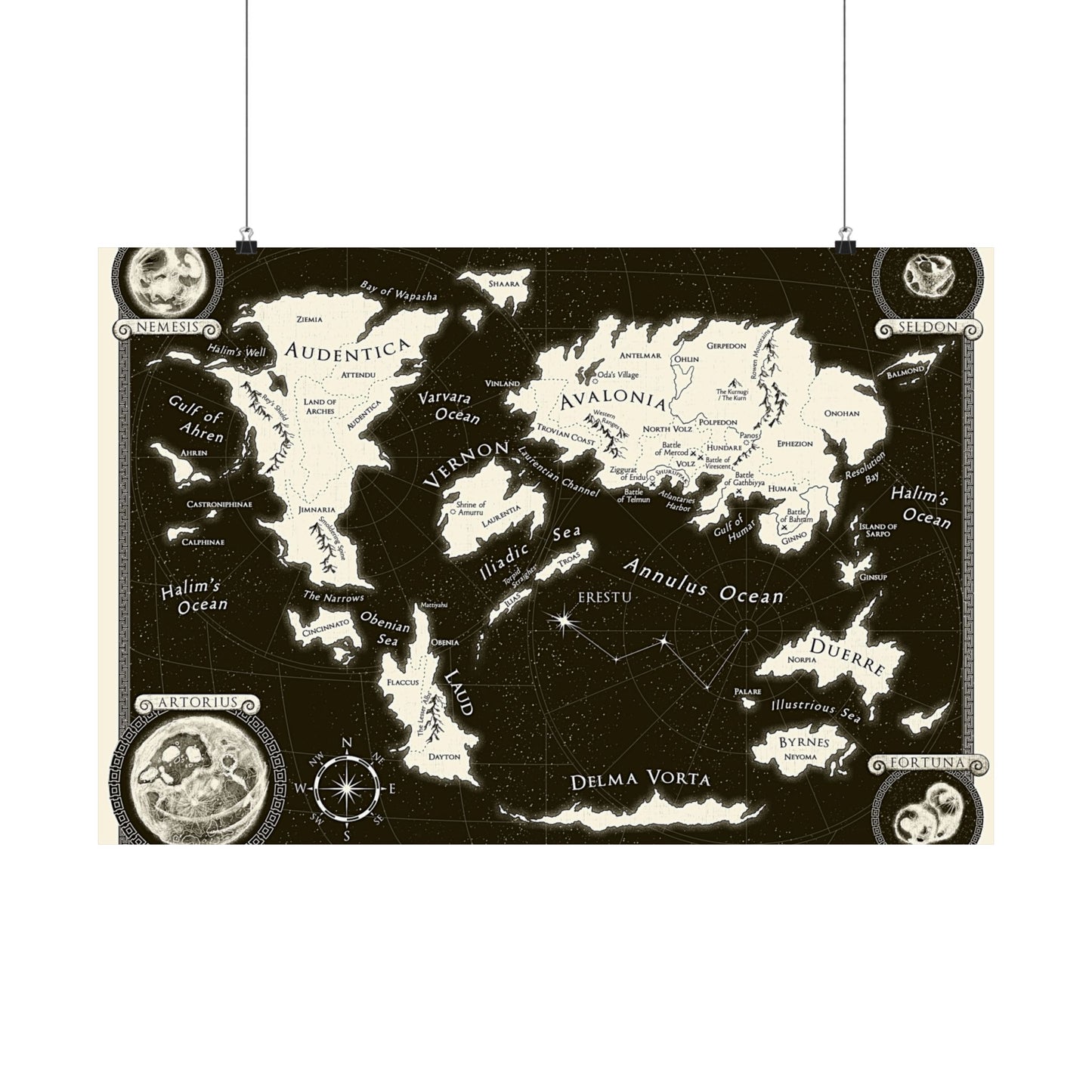 ERIDU WORLD MAP - Satin Posters (210gsm)