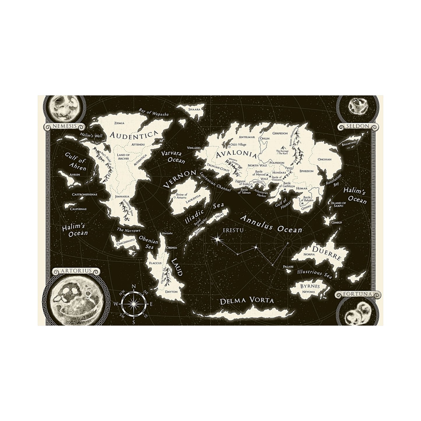 ERIDU WORLD MAP - Satin Posters (210gsm)